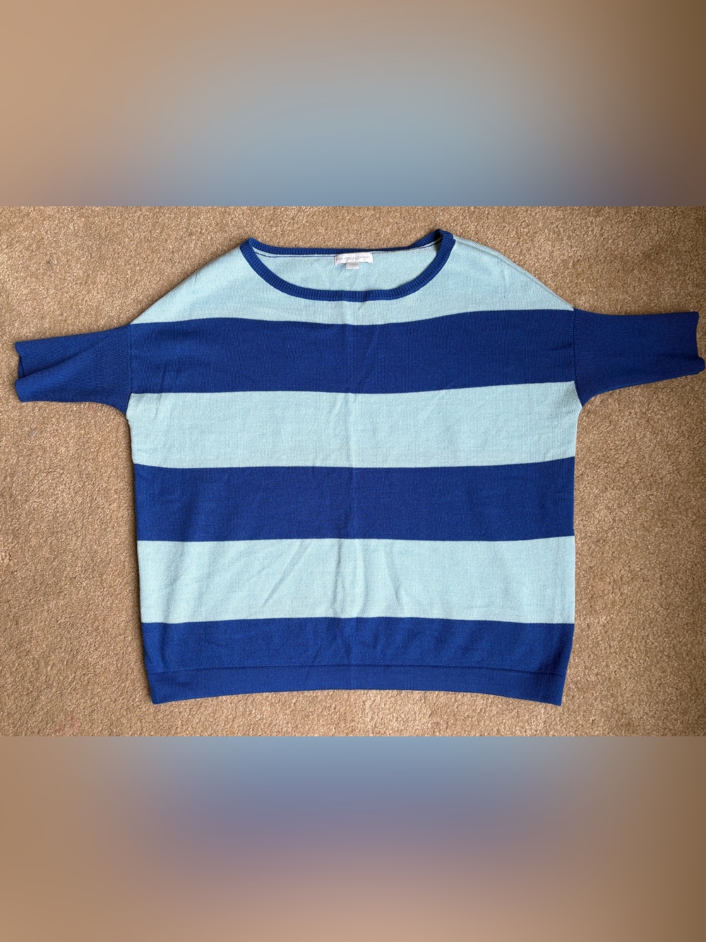 New York & Company Blue Striped Kids Bodysuit